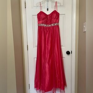 Size 15 pink floor length gown